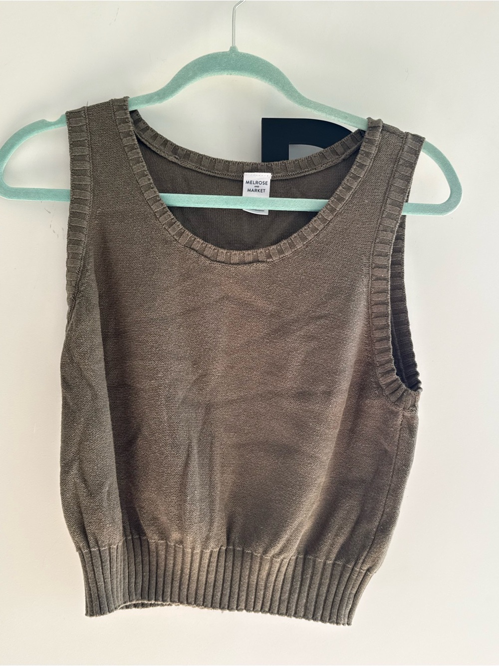 Melrose and Market Olive Tank Knit Top